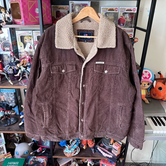 U.S. Polo Assn. Other - Vintage US Polo Assn Brown Corduroy Sherpa Jacket Men’s 2XL